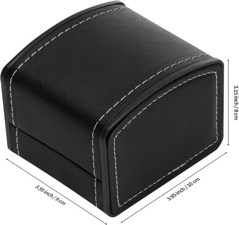 Luxury Single Watch Gift Box with Removable Pillow, PU Leather Single Watch Case Wristwatch Jewelry Storage Display Holder Cases for Men and Women (Black) in Saudi Arabia
