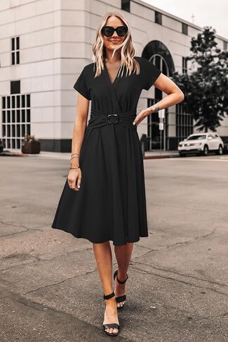 Newshows Women Button Down Tailored Fitted Shift Dress Free Wrinkle Wear to Work Business Casual Outfits Midi Office Clothes in Saudi Arabia