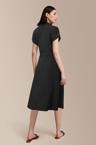 Newshows Women Button Down Tailored Fitted Shift Dress Free Wrinkle Wear to Work Business Casual Outfits Midi Office Clothes in Saudi Arabia