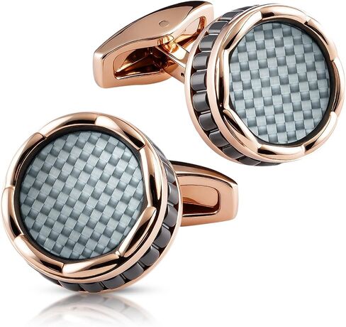 Cufflinks for Men,Cuff Links Mens,Mens CuffLinks with Gift Box,Tuxedo Shirt Cuff Links,Shirt Accessories for Formal Wedding Groom Business,Gold,Rose gold in Kuwait