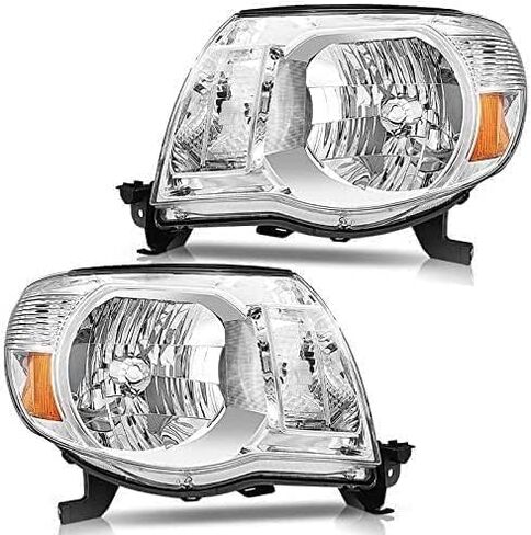 KAX Headlight Assembly, Chrome Headlights Compatible with Tacoma 2005 2006 2007 2008 2009 2010 2011 Amber Reflector Color Clear Lens Color in Saudi Arabia