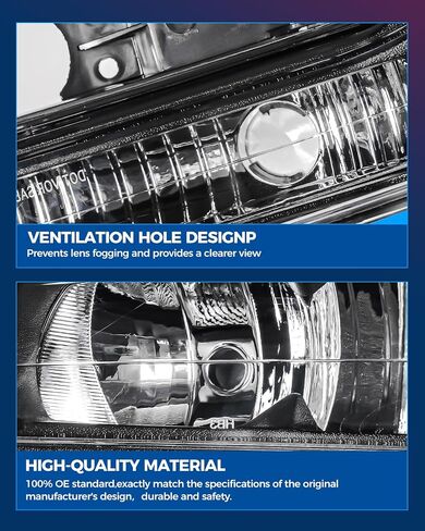 KAX Headlight Assembly, Chrome Headlights Compatible with Tacoma 2005 2006 2007 2008 2009 2010 2011 Amber Reflector Color Clear Lens Color in Saudi Arabia