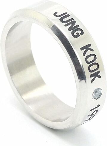 babyhealthy Kpop Album Ring Necklace Jungkook Jimin SUGA JHOPE JIN Titanium Rings Merchandise in Saudi Arabia
