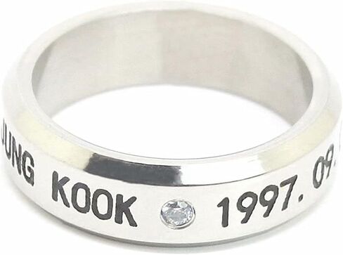 babyhealthy Kpop Album Ring Necklace Jungkook Jimin SUGA JHOPE JIN Titanium Rings Merchandise in Saudi Arabia