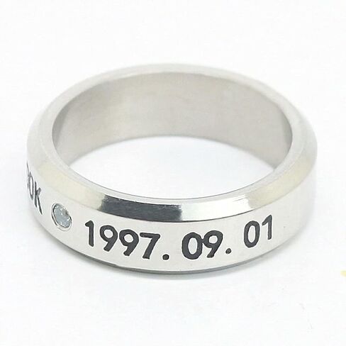 babyhealthy Kpop Album Ring Necklace Jungkook Jimin SUGA JHOPE JIN Titanium Rings Merchandise in Saudi Arabia