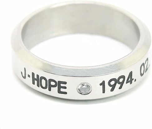 babyhealthy Kpop Album Ring Necklace Jungkook Jimin SUGA JHOPE JIN Titanium Rings Merchandise in Saudi Arabia