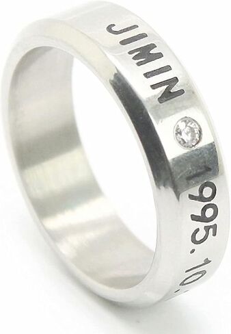 babyhealthy Kpop Album Ring Necklace Jungkook Jimin SUGA JHOPE JIN Titanium Rings Merchandise in Saudi Arabia