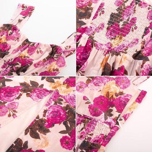 GRACE KARIN 2025 Women's Summer Floral Print Flowy A Line Maxi Dresses Sleeveless Smocked Off Shoulder Dress in Kuwait