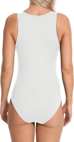 V VOCNI Women's Maternity Bodysuit Sleeveless Racer Back Halter Neck Tank Tops Pregnancy Onesie Jumpsuits Shapewear in Saudi Arabia