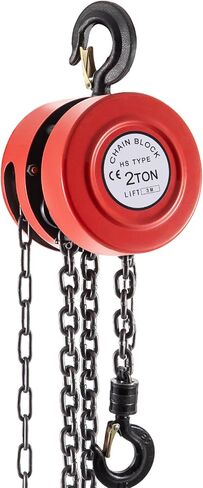 VEVOR Hand Chain Hoist, 2200 lbs /1 Ton Capacity Chain Block, 20ft/6m Lift Manual Hand Chain Block, Manual Hoist w/Industrial-Grade Steel Construction for Lifting Good in Transport & Workshop, Yellow in Saudi Arabia