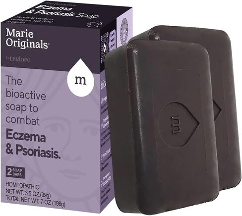 Marie Originals Eczema Face Soap Body Wash Bar – All Natural Psoriasis, Dermatitis Treatment for Dry Itchy Flaky Skin Relief – Gentle Detoxifying, Healing, Anti-Itch, Cleansing Skincare (Pack of 2) in Kuwait