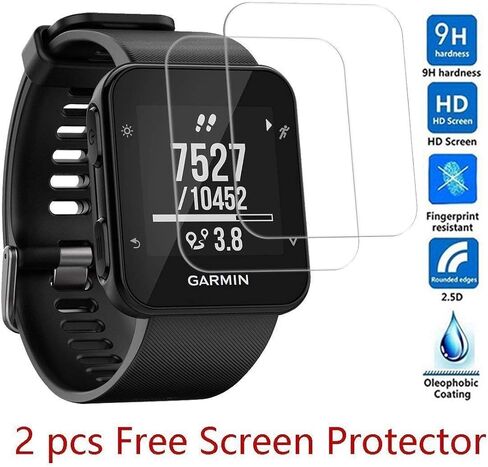 JIUJOJA لشاحن Garmin Forerunner 645، وكابل شحن Forerunner 645، وكابل بيانات متزامن بمشبك شحن وقطعتين من واقي الشاشة الزجاجي المقوى عالي الدقة مجانًا لساعة Garmin Forerunner 645 in Kuwait