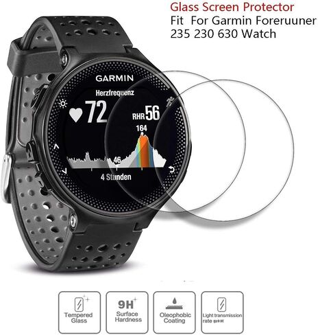 JIUJOJA لشاحن Garmin Forerunner 645، وكابل شحن Forerunner 645، وكابل بيانات متزامن بمشبك شحن وقطعتين من واقي الشاشة الزجاجي المقوى عالي الدقة مجانًا لساعة Garmin Forerunner 645 in Kuwait