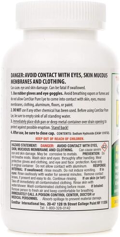 ComStar Pure Lye | 99% Pure Sodium Hydroxide Beads | Eco-Friendly, Industrial Strength, Biodegradable Drain Opener | Safe on Fixtures | Static-Free, Unique Beads for Soap Making | 2 lb. (30-504) in Kuwait