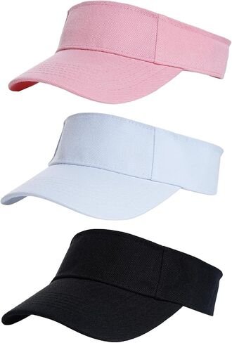 Yookat 3 Pack Visor Sun Hat القابلة للتعديل Sun Caps Caps Golf Tennis Tennis Hat for Sports Girls Boys Outdoor Outdoor in Kuwait