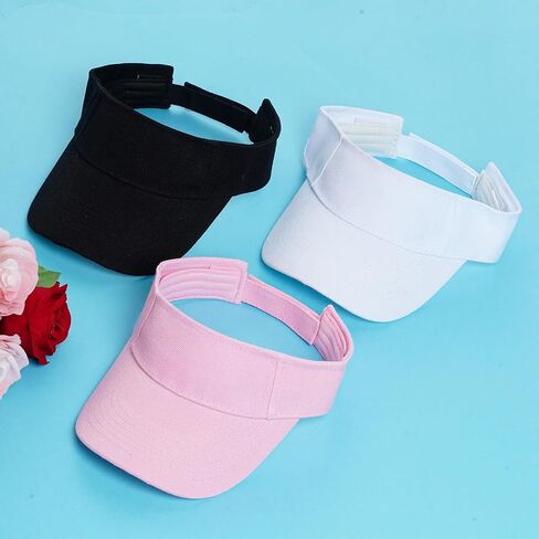 Yookat 3 Pack Visor Sun Hat القابلة للتعديل Sun Caps Caps Golf Tennis Tennis Hat for Sports Girls Boys Outdoor Outdoor in Kuwait