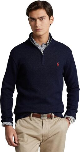 POLO RALPH LAUREN Men's Cotton 1/4 Zip Sweater in Kuwait