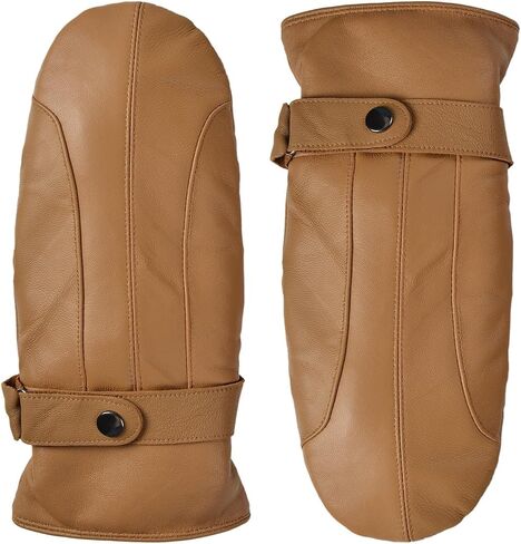 Harssidanzar Womens Genuine Sheepskin Leather Mittens With Warm Soft Lined SL027US in Saudi Arabia