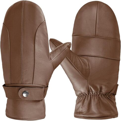 Harssidanzar Womens Genuine Sheepskin Leather Mittens With Warm Soft Lined SL027US in Saudi Arabia