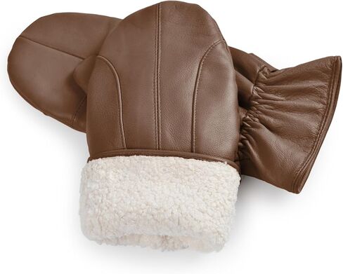 Harssidanzar Womens Genuine Sheepskin Leather Mittens With Warm Soft Lined SL027US in Saudi Arabia
