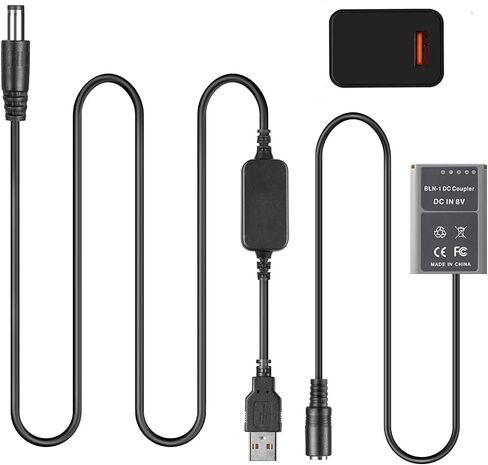 PS-BLN1 Dummy Battery DC Coupler USB Cable QC3.0 Adapter for Olympus Camera OM-D E-M5 II 2 E-M1 Pen E-P5 in Kuwait