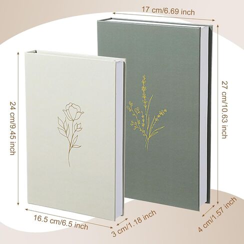 Set of 2 Decorative Books Boxes, Faux Books Stacked for Decoration for Coffee Tables Modern Home Bookshelves Decor, Fake Fashion Photo Storage Boxes(Sage Green Beige) in Saudi Arabia