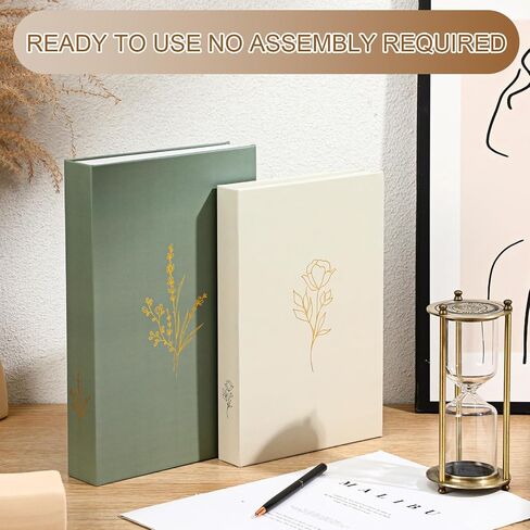 Set of 2 Decorative Books Boxes, Faux Books Stacked for Decoration for Coffee Tables Modern Home Bookshelves Decor, Fake Fashion Photo Storage Boxes(Sage Green Beige) in Saudi Arabia