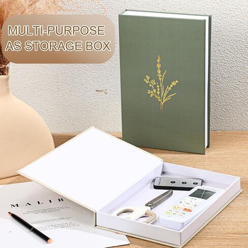 Set of 2 Decorative Books Boxes, Faux Books Stacked for Decoration for Coffee Tables Modern Home Bookshelves Decor, Fake Fashion Photo Storage Boxes(Sage Green Beige) in Saudi Arabia