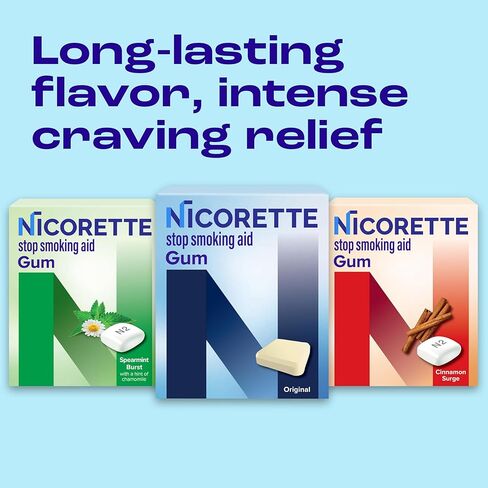 Nicorette Nicotine Gum Stop Smoking Aid, 4 mg, Cinnamon Surge Flavor - 2x100 Count in Saudi Arabia