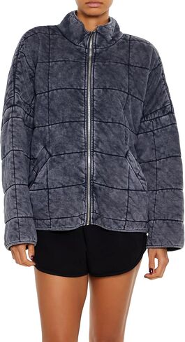 Forever 21 Women's Quilted Zip-up Jacket in Saudi Arabia