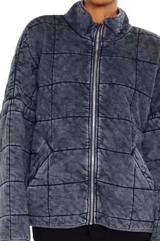 Forever 21 Women's Quilted Zip-up Jacket in Saudi Arabia