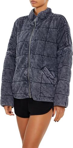 Forever 21 Women's Quilted Zip-up Jacket in Saudi Arabia