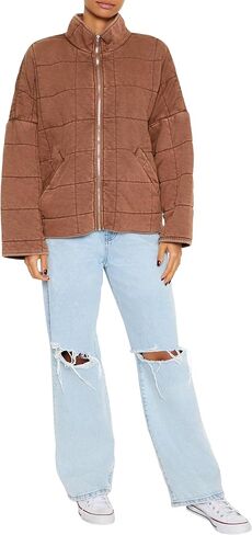 Forever 21 Women's Quilted Zip-up Jacket in Saudi Arabia