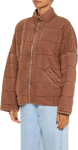 Forever 21 Women's Quilted Zip-up Jacket in Saudi Arabia