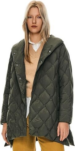 Orolay Women's Oversized Quilted Puffer Jacket Lightweight Insulated Casual Long Sleeve Padded Coat with Pockets in Kuwait