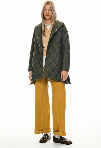 Orolay Women's Oversized Quilted Puffer Jacket Lightweight Insulated Casual Long Sleeve Padded Coat with Pockets in Kuwait