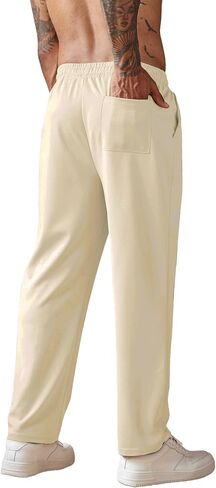 COOFANDY Men's Knit Sweatpants Lightweight Open Bottom Casual Pants Drawstring Jogger Yoga Pants with Pockets in Saudi Arabia
