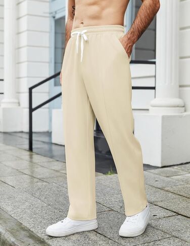 COOFANDY Men's Knit Sweatpants Lightweight Open Bottom Casual Pants Drawstring Jogger Yoga Pants with Pockets in Saudi Arabia