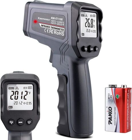 Kaemeasu Digital Infrared Thermometer -58℉-1022℉ (-50℃ to 550℃) Dual Laser Multipurpose Electronic Temperature Gun Measurement Tool(12:1) Adjustable Emissivity KM-IT550 in Kuwait