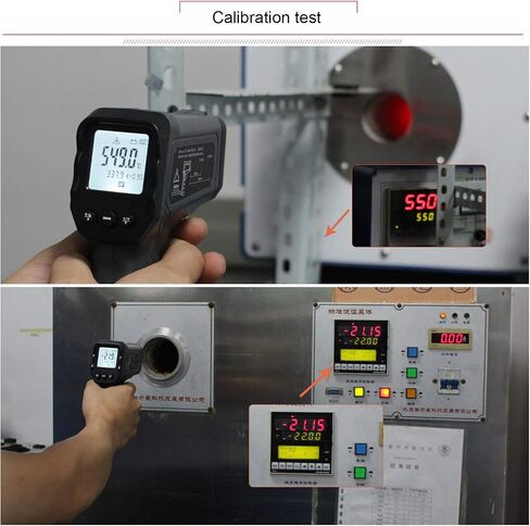 Kaemeasu Digital Infrared Thermometer -58℉-1022℉ (-50℃ to 550℃) Dual Laser Multipurpose Electronic Temperature Gun Measurement Tool(12:1) Adjustable Emissivity KM-IT550 in Kuwait