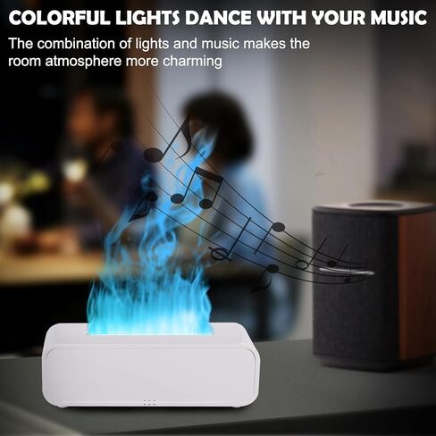 7Color Flame Diffuser, Bonfire and Fireplace 10.7"3"3.1" (Black) in Kuwait