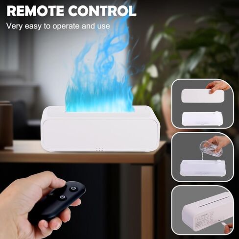 7Color Flame Diffuser, Bonfire and Fireplace 10.7"3"3.1" (Black) in Kuwait