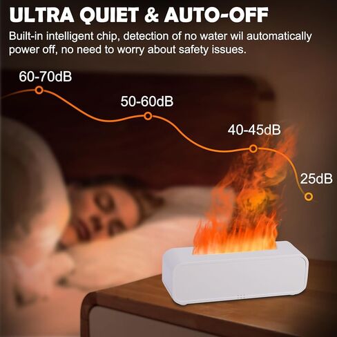 7Color Flame Diffuser, Bonfire and Fireplace 10.7"3"3.1" (Black) in Kuwait