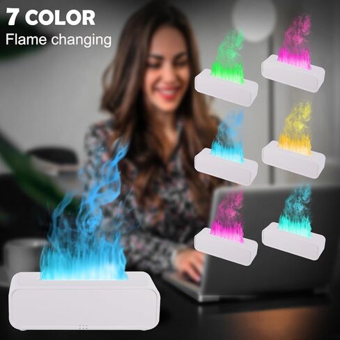 7Color Flame Diffuser, Bonfire and Fireplace 10.7"3"3.1" (Black) in Kuwait