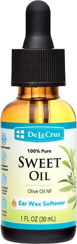 De La Cruz 100% Pure Sweet Oil for Ears with Glass Dropper - All Natural and Gentle Ear Wax Removal - 1 Fl OZ in Kuwait