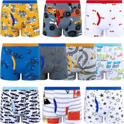 Big Elephant Boys 'Boxer Boxer Boxer 10 Packs ، Toddler 100 ٪ Cotton Dinosaur Brint Intelder ، Soft and Breatable ، أحجام 3T-10y in Saudi Arabia