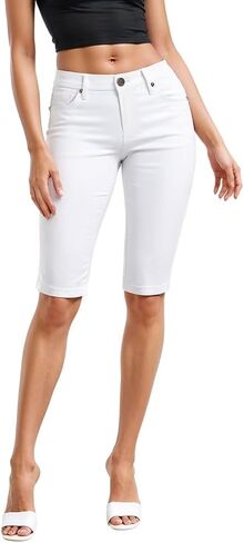 Hybrid & Company Womens Ultra Comfy Butt Lift Stretch Bermuda City Shorts in Kuwait