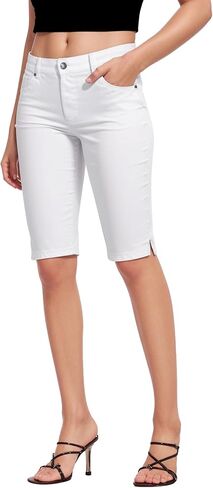 Hybrid & Company Womens Ultra Comfy Butt Lift Stretch Bermuda City Shorts in Kuwait