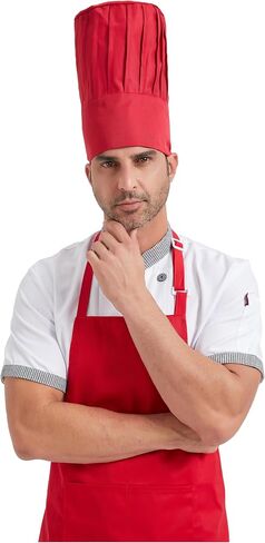 Hyzrz Chef Tall Hat Adjustable Elastic Kitchen Grill BBQ Cooking Chef Cap for Men and Women in Kuwait