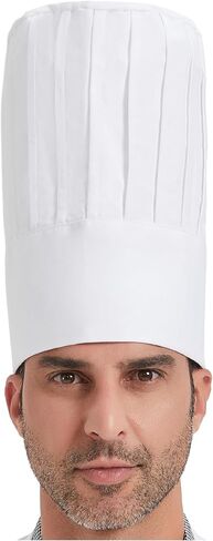 Hyzrz Chef Tall Hat Adjustable Elastic Kitchen Grill BBQ Cooking Chef Cap for Men and Women in Kuwait